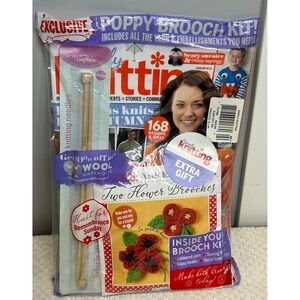 Simply Knitting Magazine Issue 190 with Poppy Brooch Kit and 4mm Needles NEW